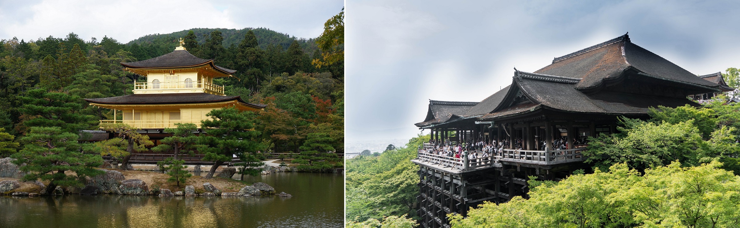 Kinkaku, or Golden Pavilion and Kiyomizu-dera, Kyoto Japan