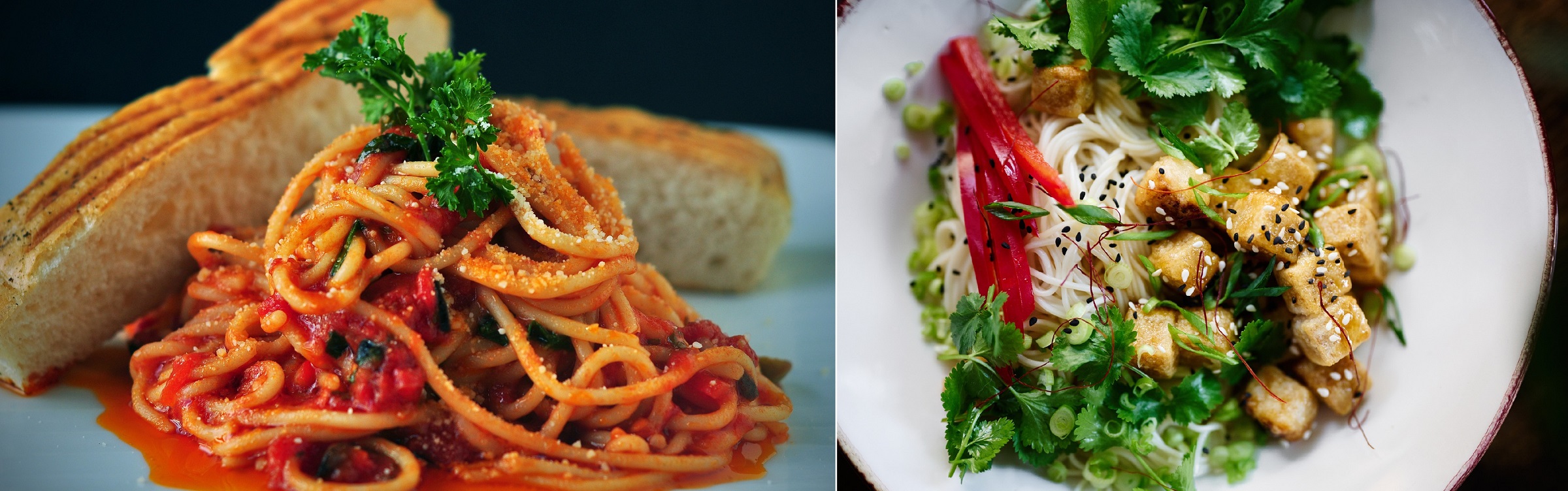 Pasta Spaghetti and Pasta Coriander Salad