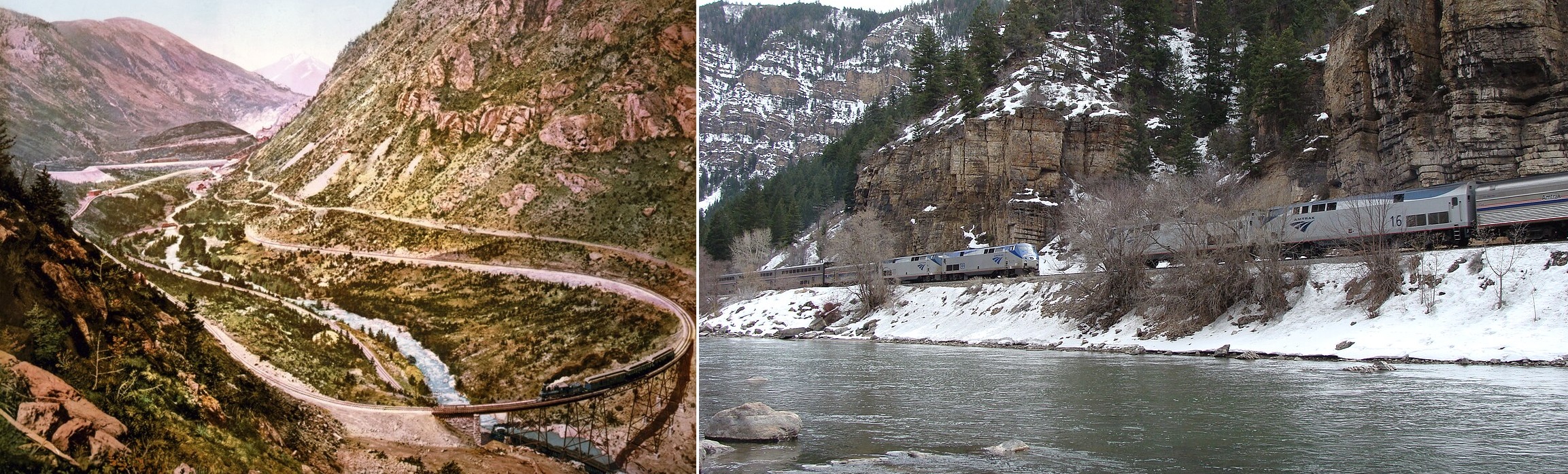 The Georgetown Loop and California Zephyrs in Glenwood Canyon, Colorado