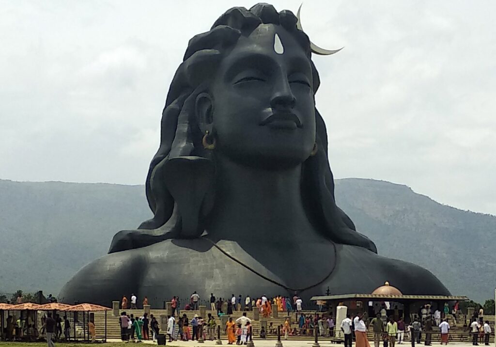 The Top 10 Largest and most Beautiful States in India: Adiyogi Shiva bust at Coimbatore, Tamil Nadu