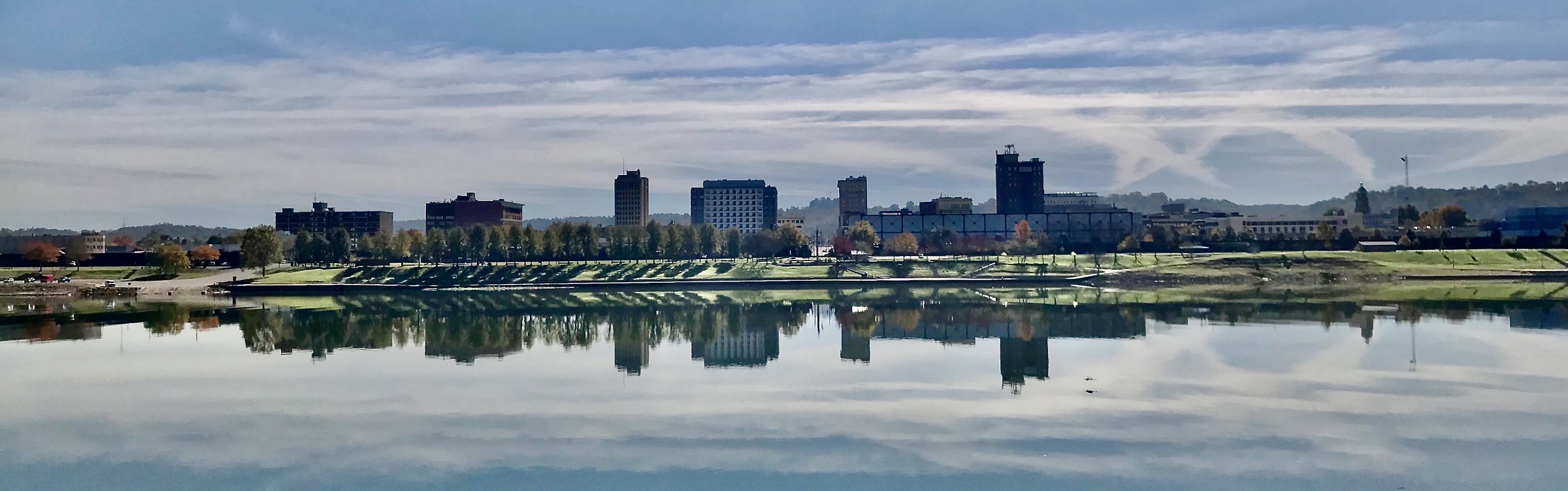 Downtown Huntington and the Ohio River, West Virginia