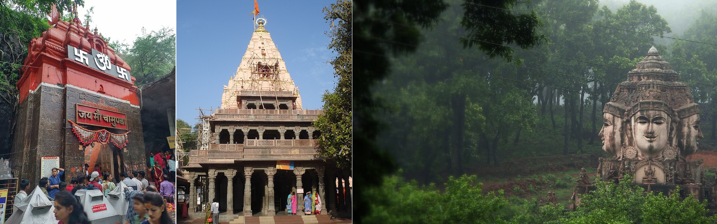 Maa Chamunda, Mahakaleshwar and Brahma statue