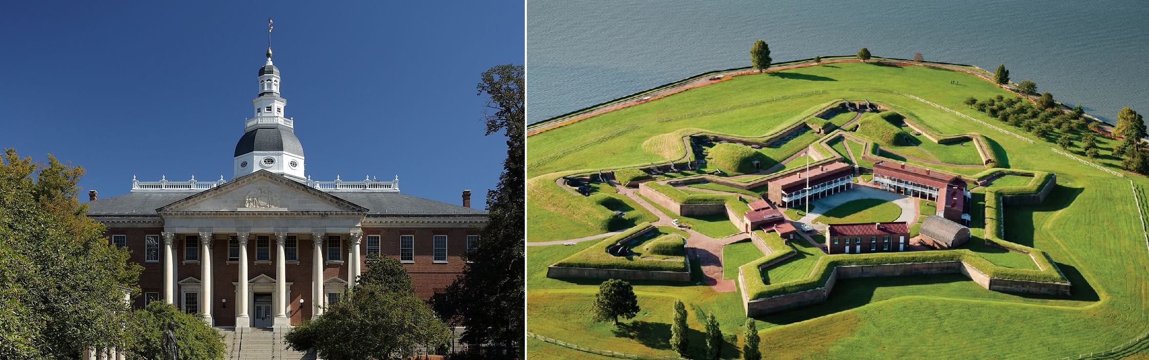 Maryland State House Annapolis and Fort McHenry Baltimore