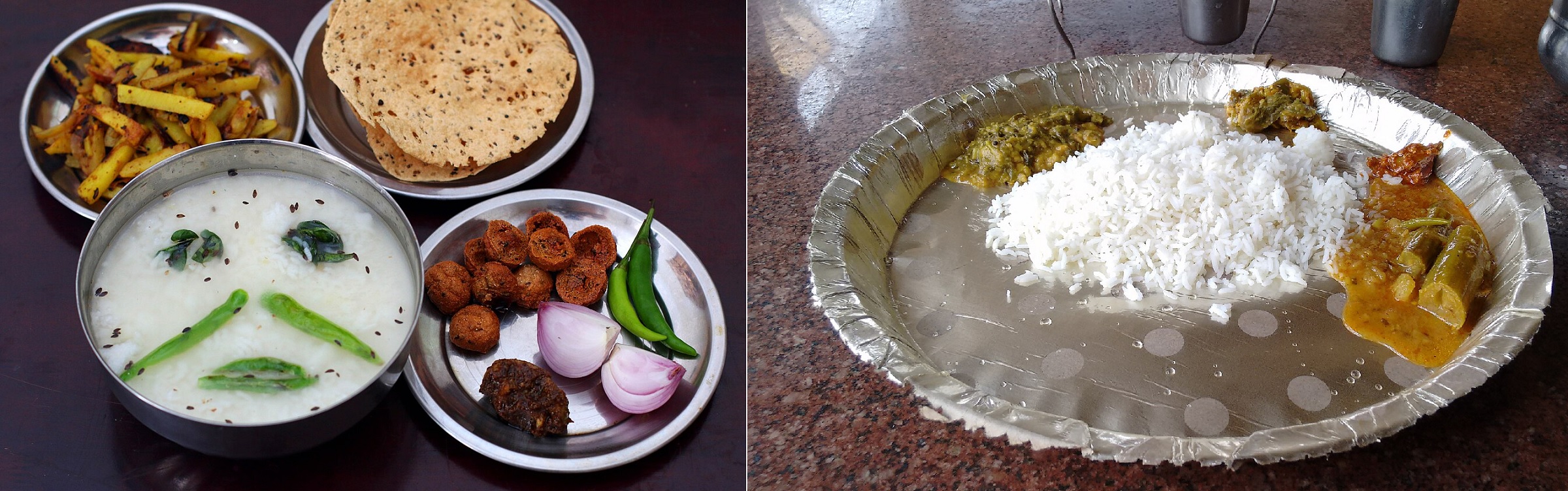 Pakhala bhat and Veg Thali