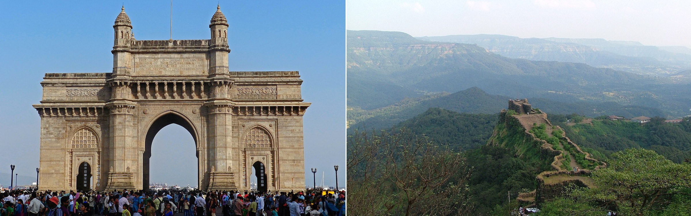 The Gateway of India, Mumbai and Pratapgad, Satara