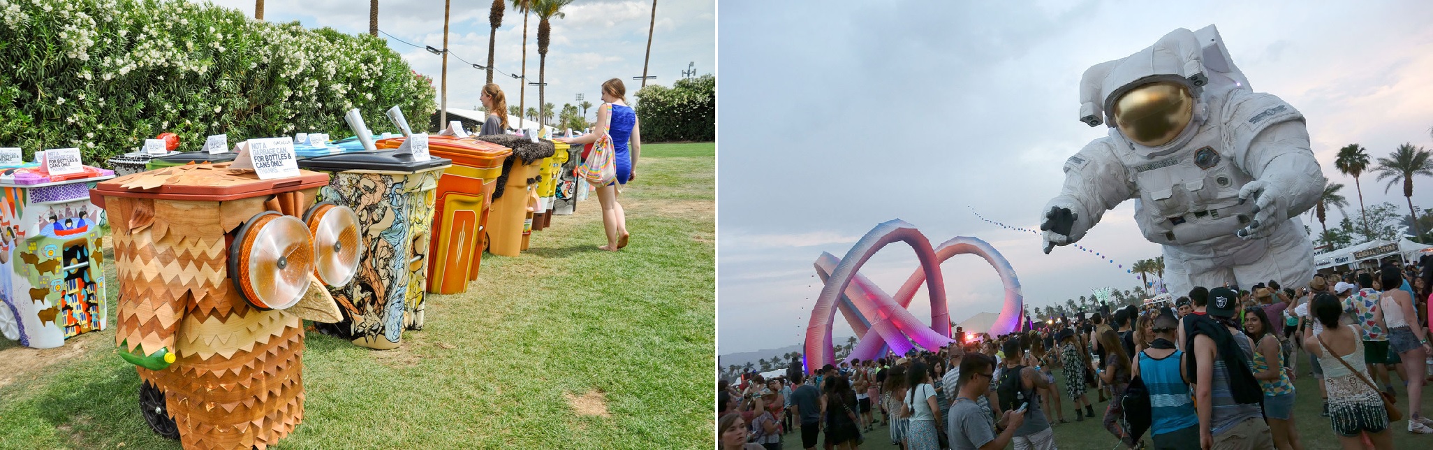 Art of Recycling and Astronaut Installation, Coachella Festival