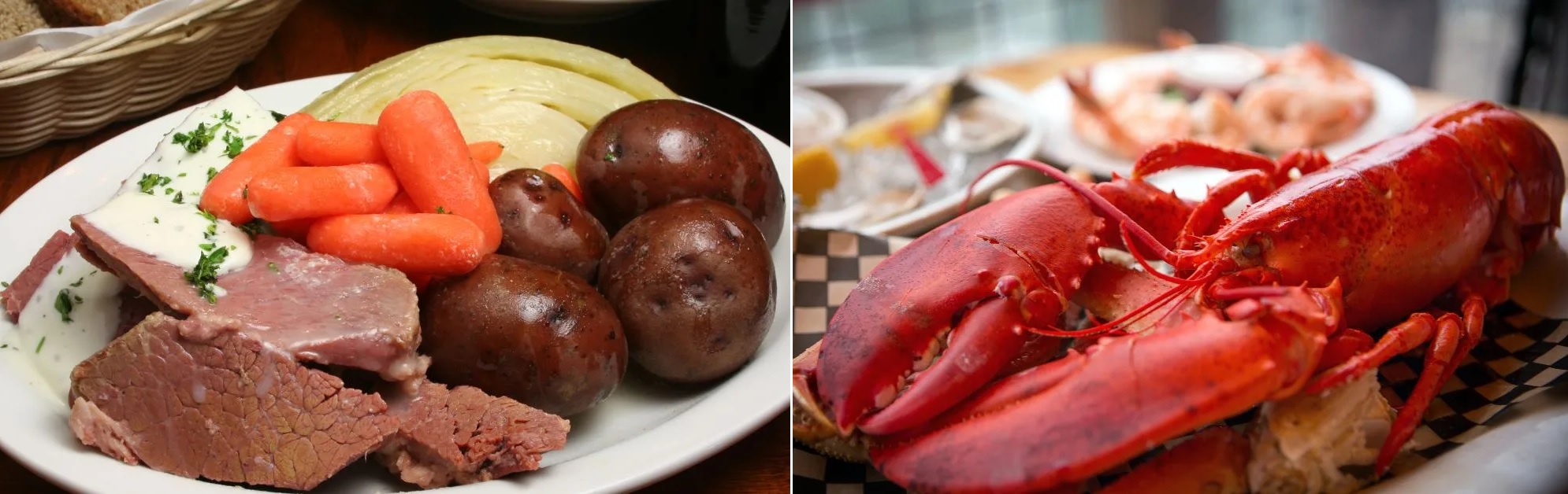 Boiled Dinner and Fresh seafood, New Hampshire