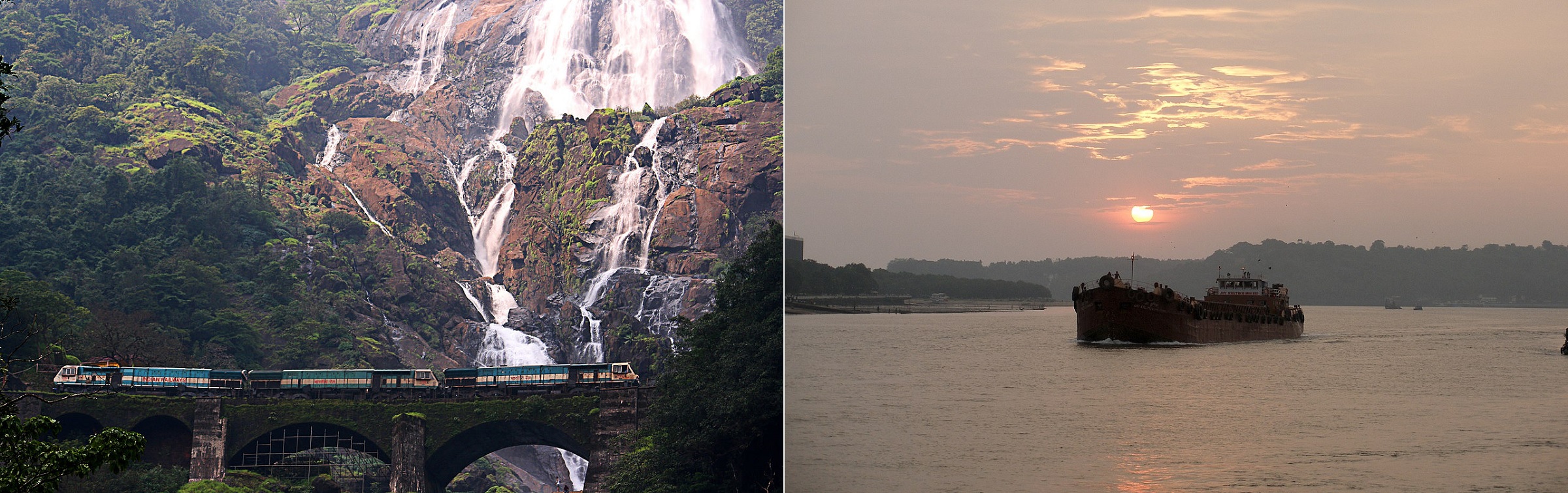 Dudhsagar Falls and Mandovi River, Panaji Goa