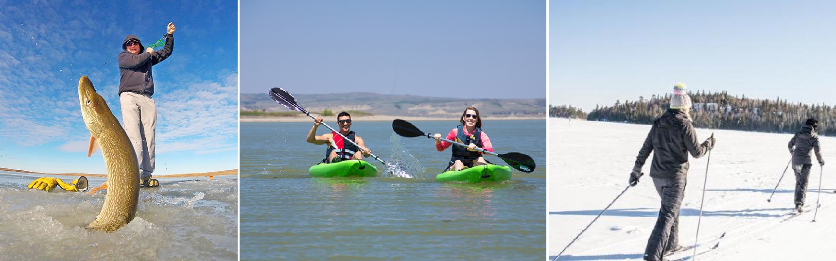 Ice fishing, Kayaking, and Cross-country skiing, North Dakota