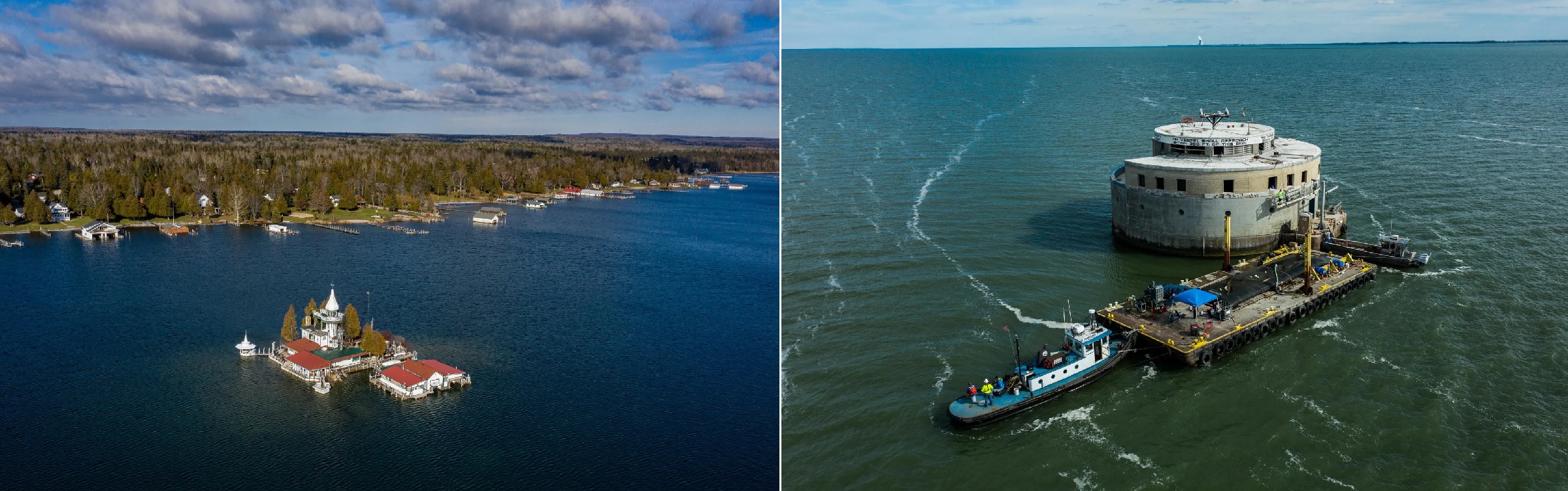 Lake Huron and Lake Erie, Michigan