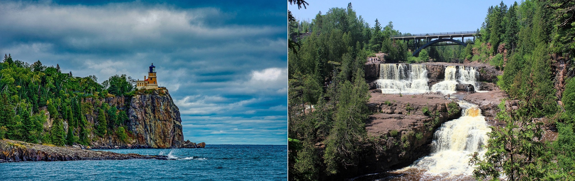 Lighthouse, Cliff and Gooseberry falls, Minnesota