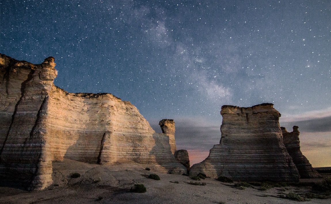 Milky Way over Monument Rock, Kansas