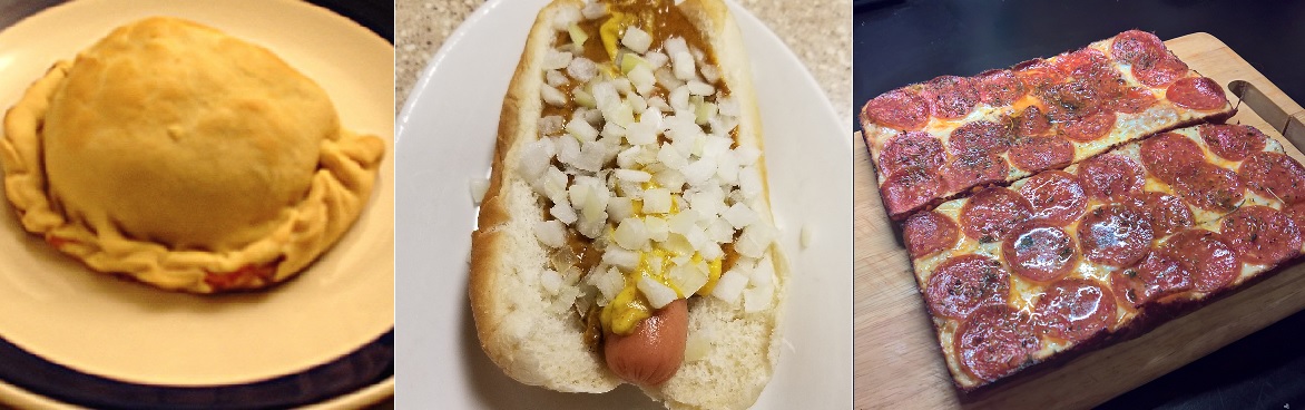 Pasty, Detroit-style pizza and Coney dog