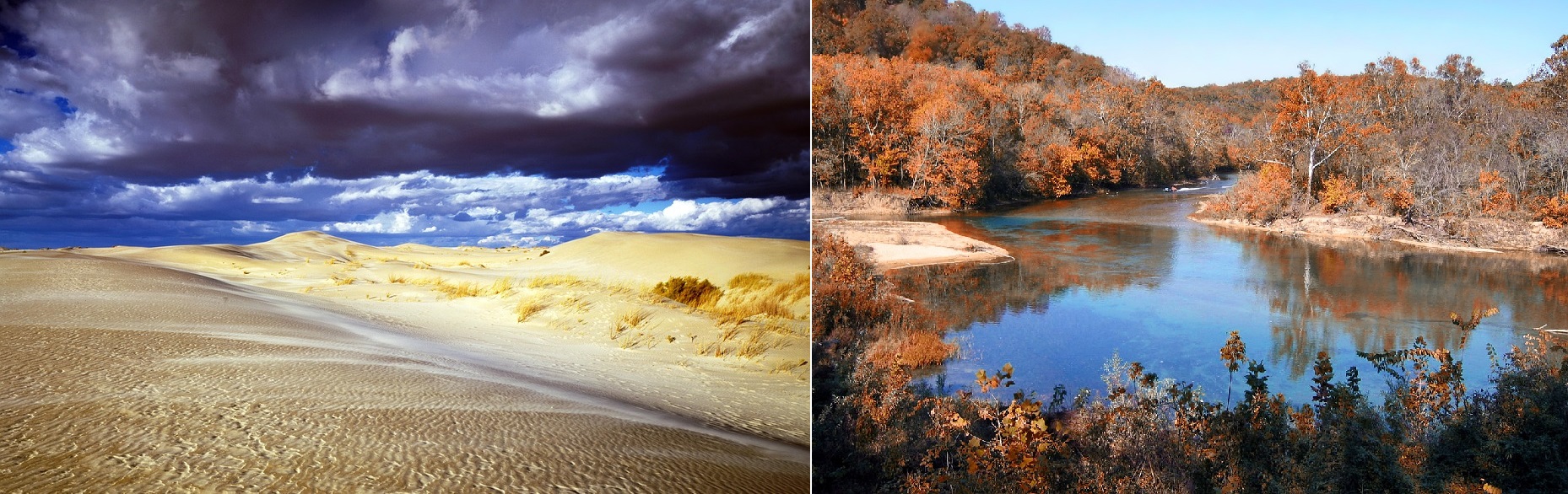 Sand dunes, Sand Hills and Missouri River, Nebraska