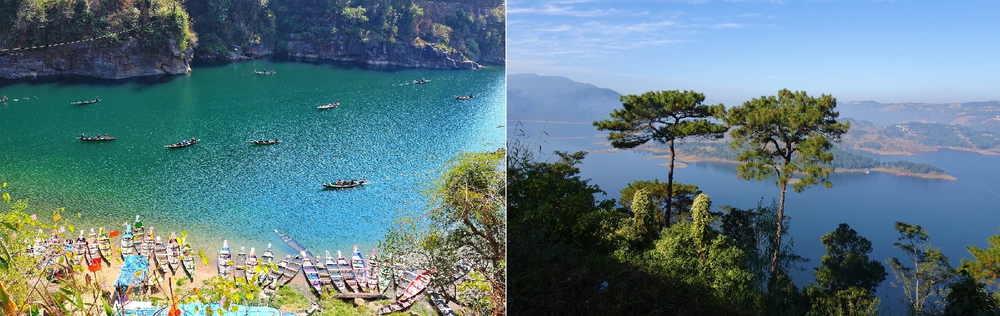 Umngot River or Dawki River and Barapani Umiam lake, Meghalaya