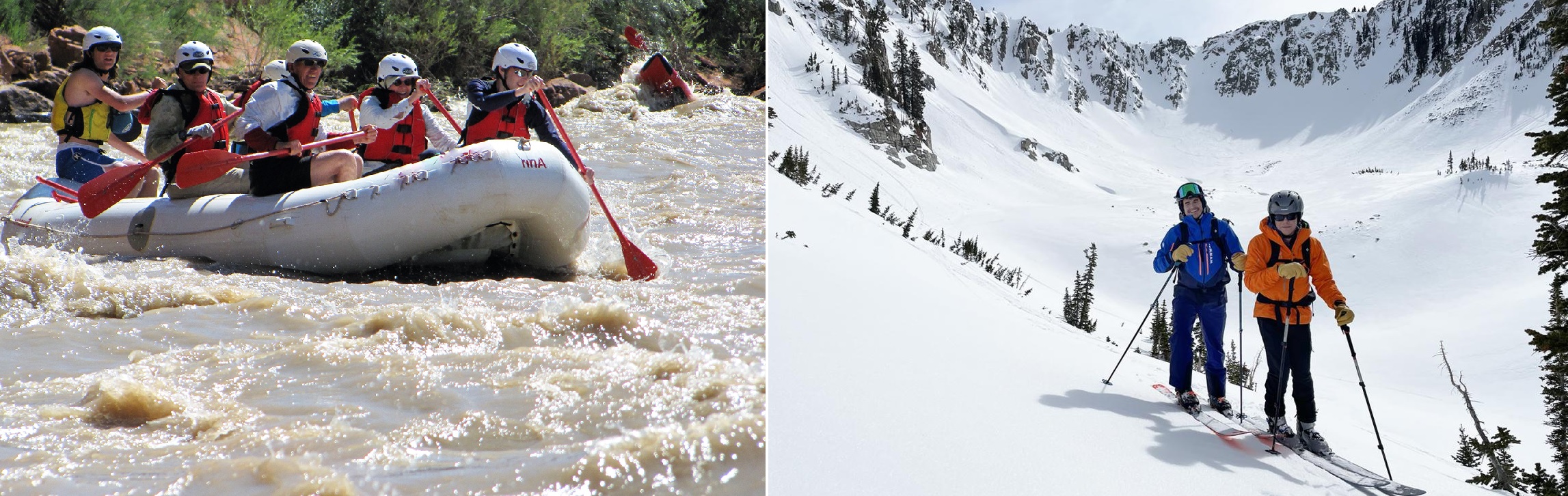 Whitewater rafting and Skiing, Utah