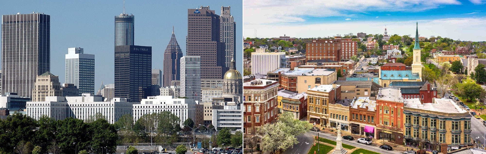 Atlanta and Macon City, Georgia