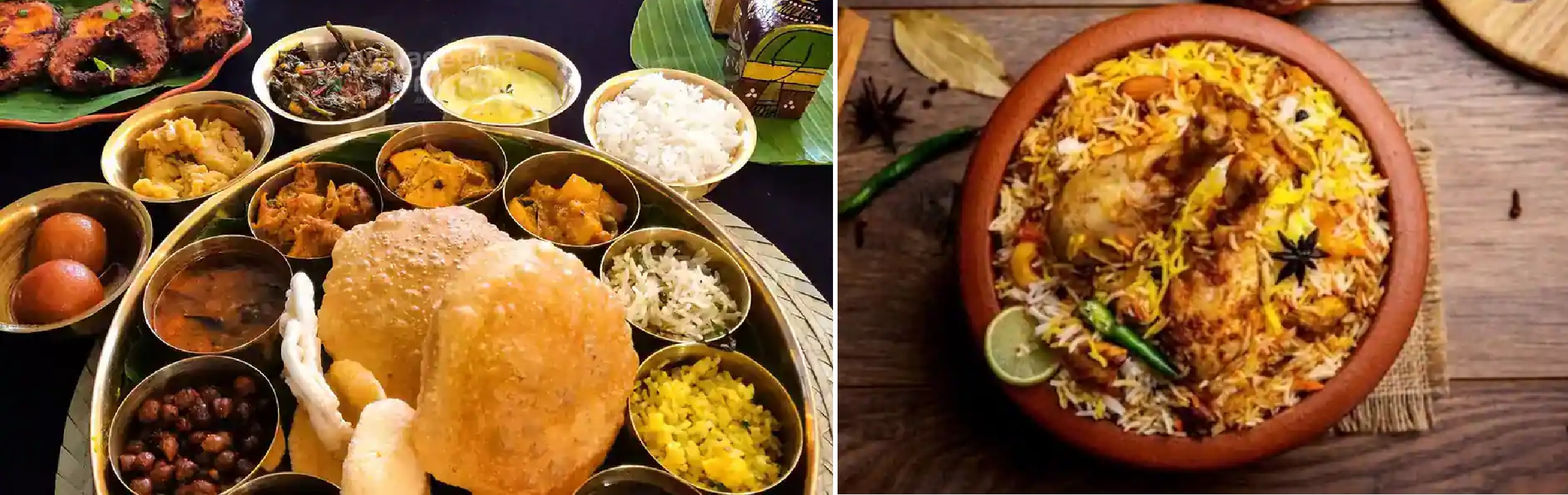 Food Thali and Hyderabad Biryani, Telangana