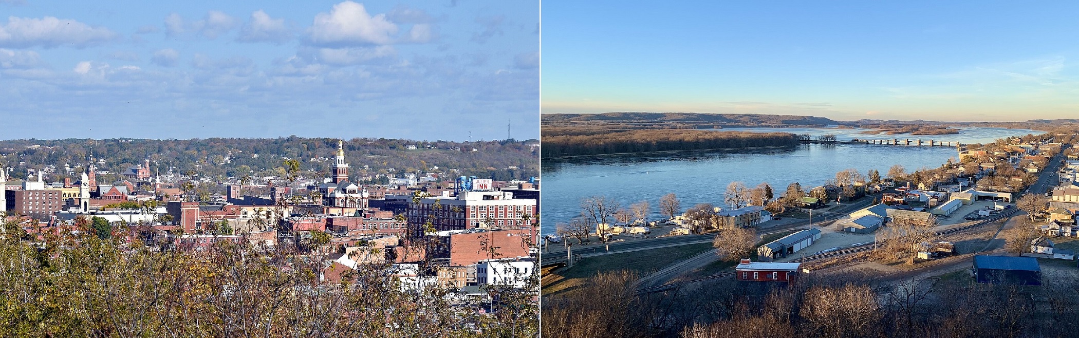 Dubuque city and Bellevue city, Iowa