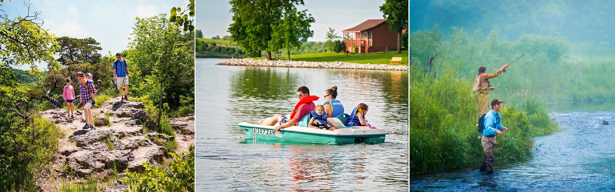 Hiking, Boating and Fishing, Iowa