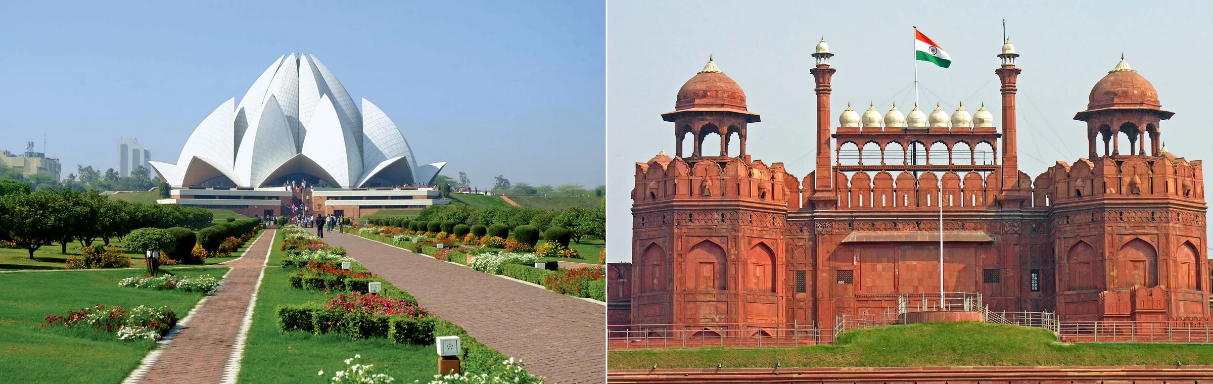 Lotus Temple and Red Fort, Delhi